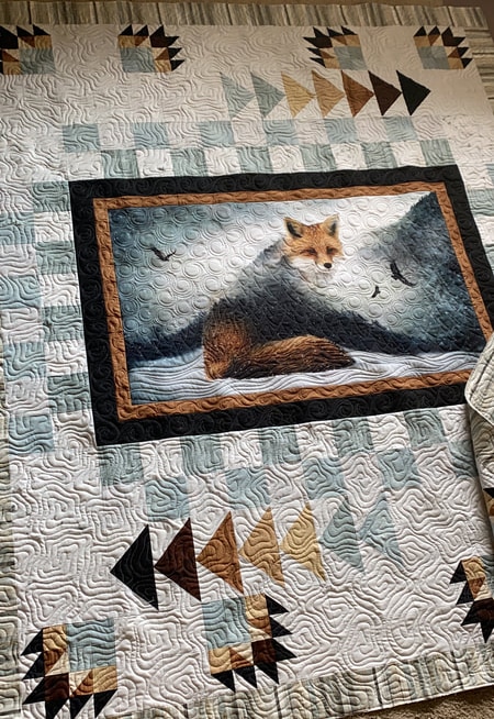 Quilted texture on the Hoffman Fox Panel