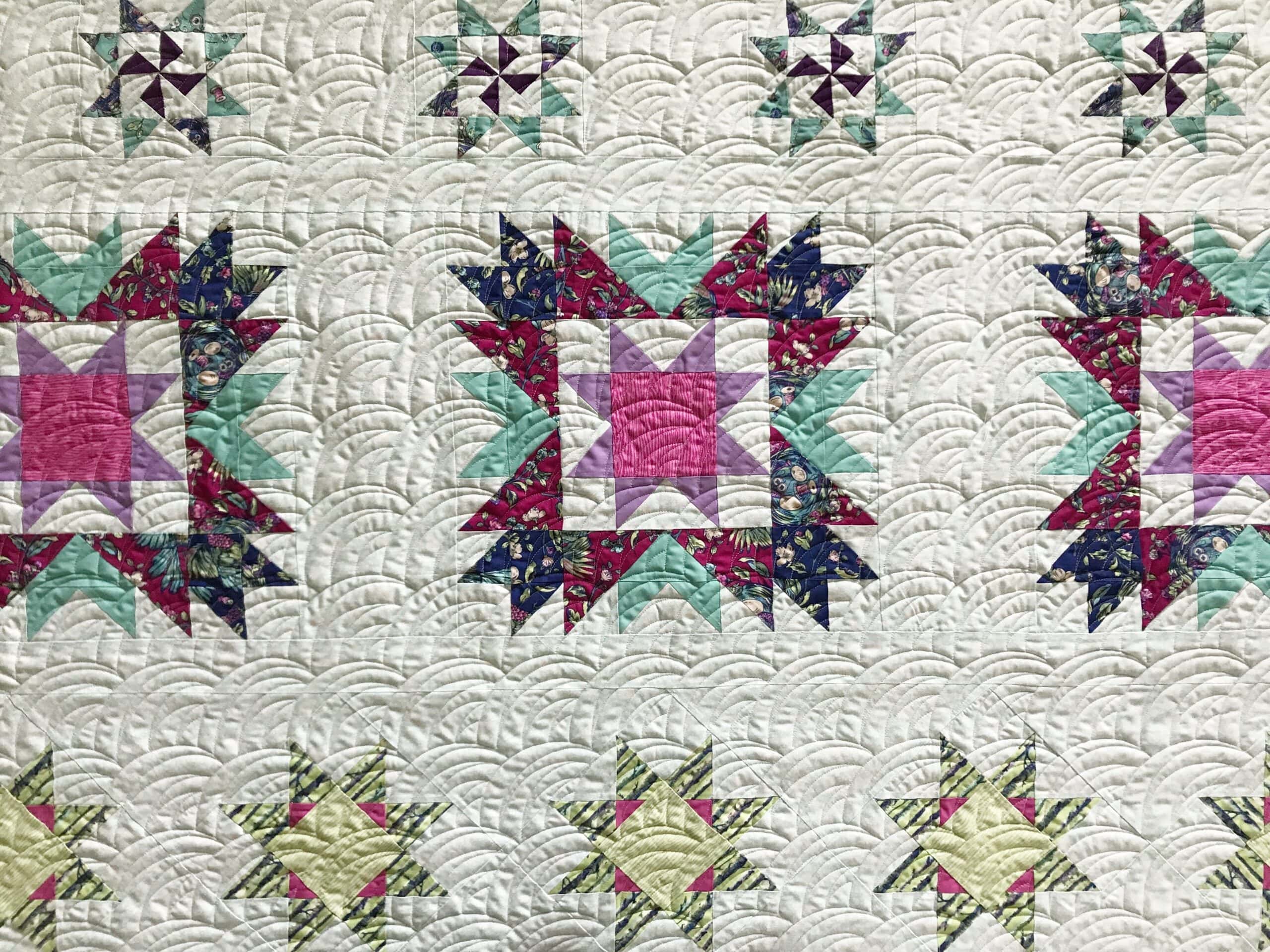 Starburst Quilt with Baptist-ish row-based fans